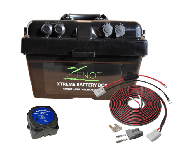 Zenot Extreme 12V Portable Dual Battery Box With Vsr And Wiring Kit